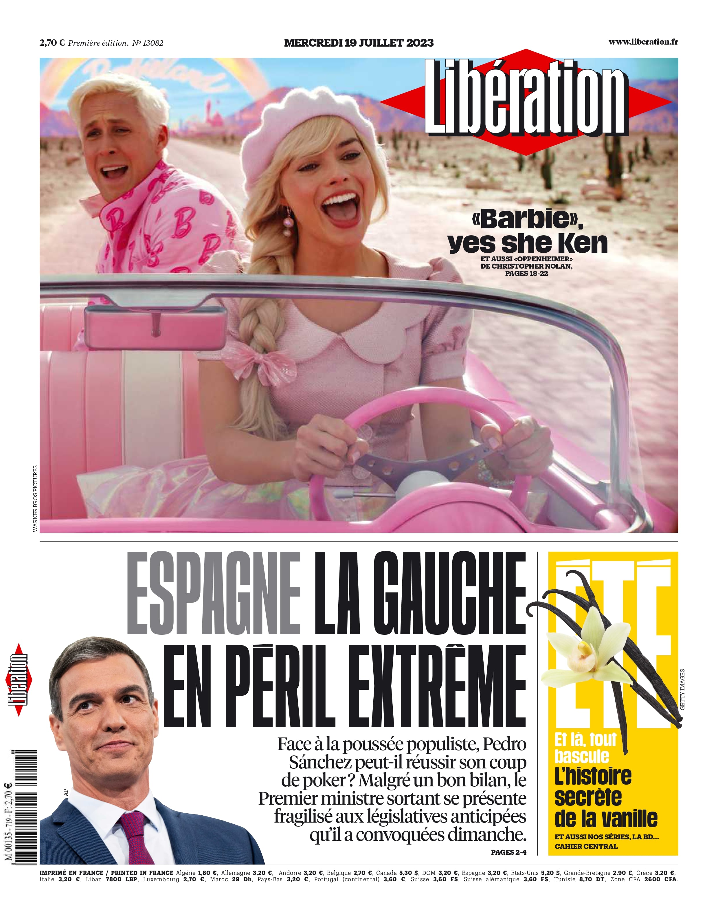 Portada del diario &#039;Liberation&#039;