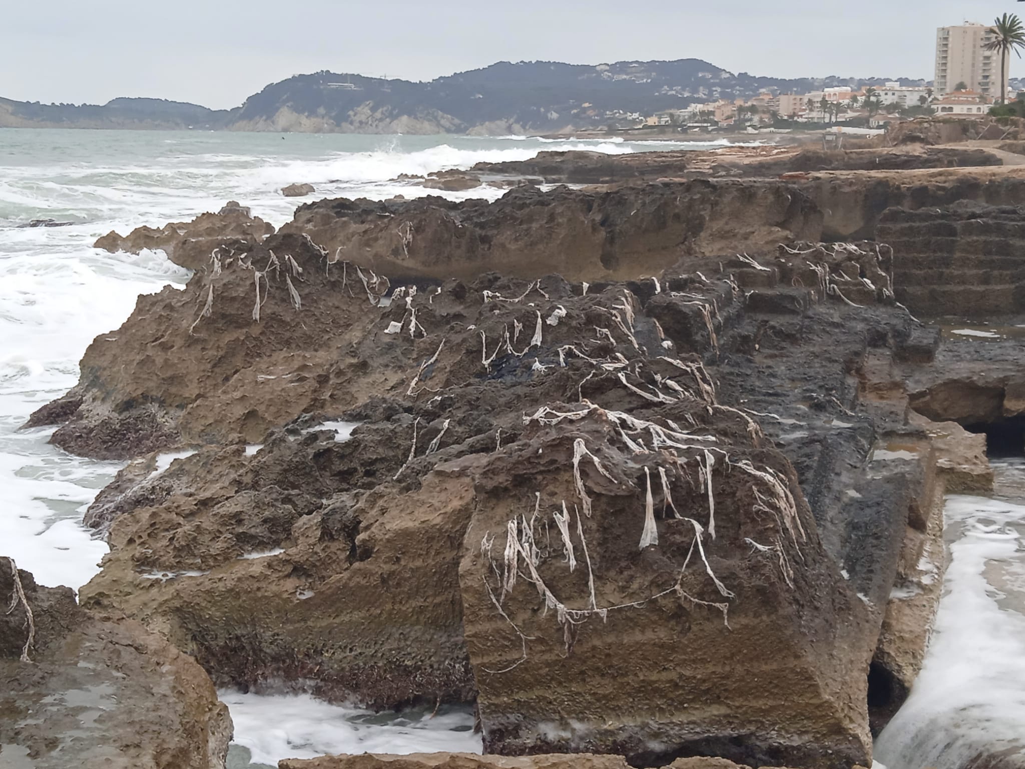 Vertidos de toallitas en Xàbia.