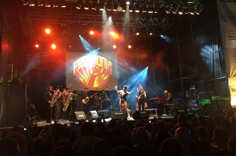 La banda de soul Freedonia durante un momento de su actuación en Cultura Inquieta 2015 en Getafe