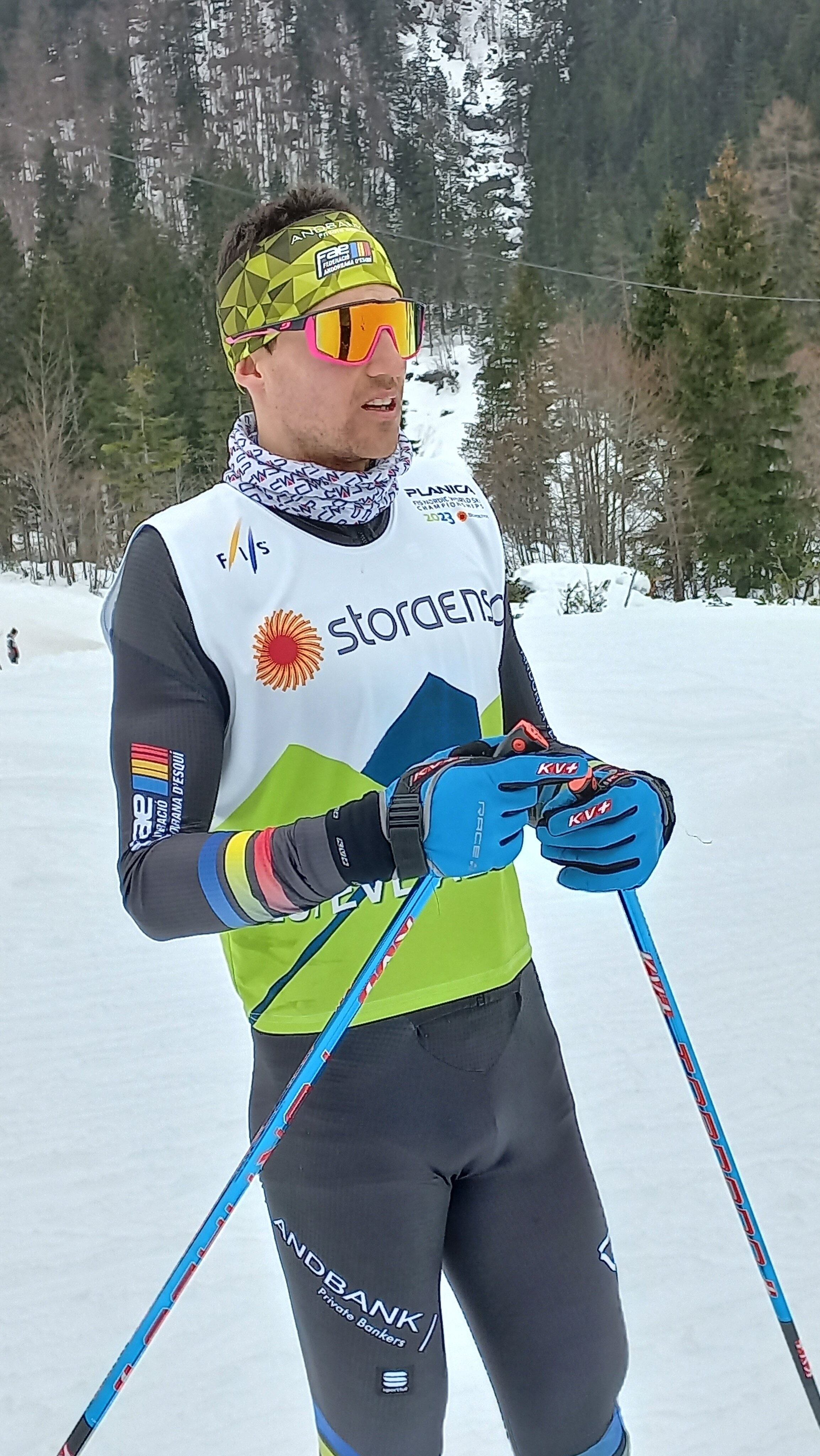 Irineu Esteve després dels primers entrenaments a l'escenari dels Mundials de Planica.