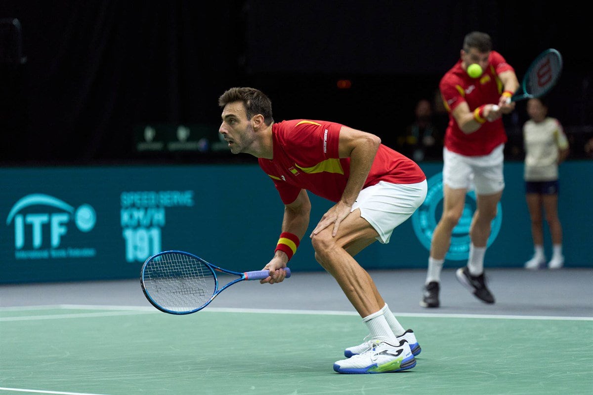 España ante Países Bajos en los cuartos de final de la Copa Davis de Málaga