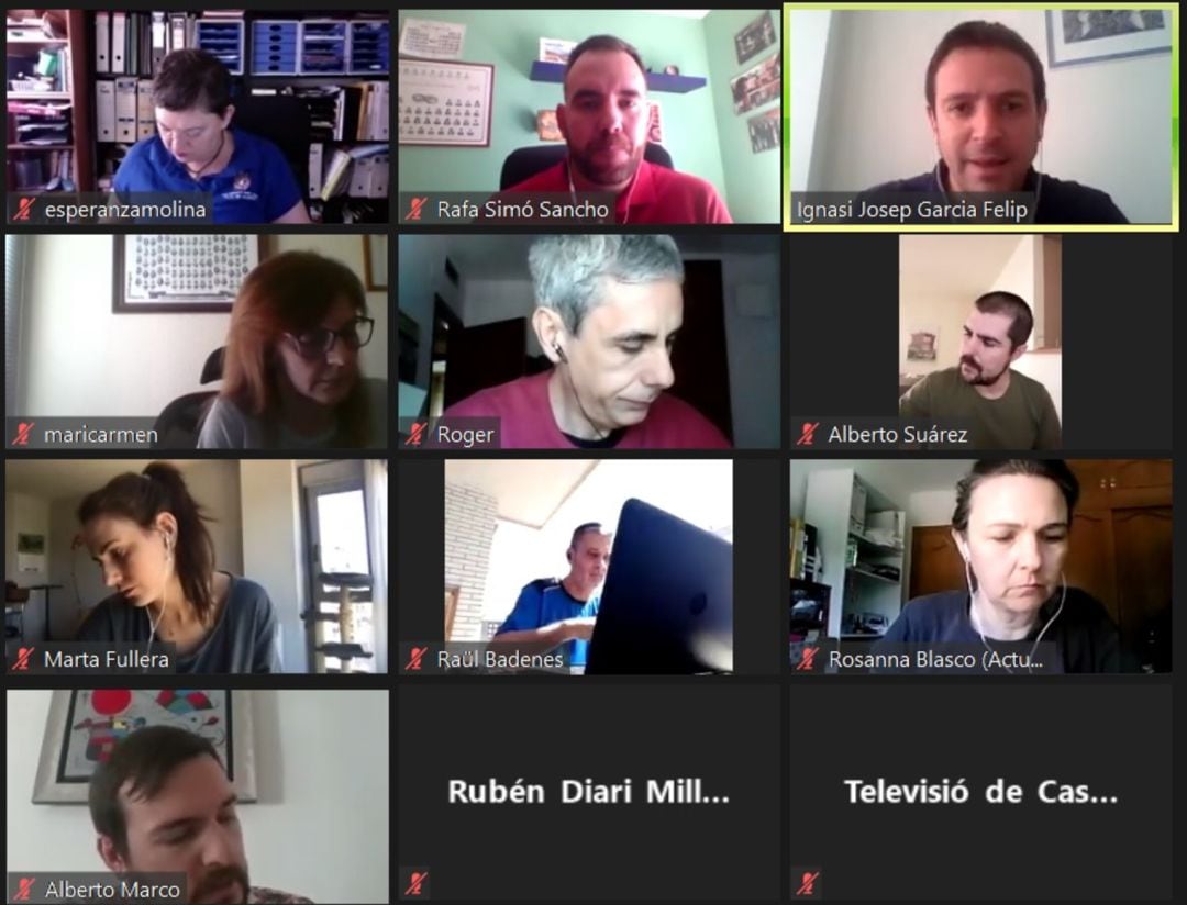 Videoconferencia del concejal de Obras y de Contratación, Rafa Simó, junto al edil de Transparencia y Atención Ciudadana, Ignasi Garcia