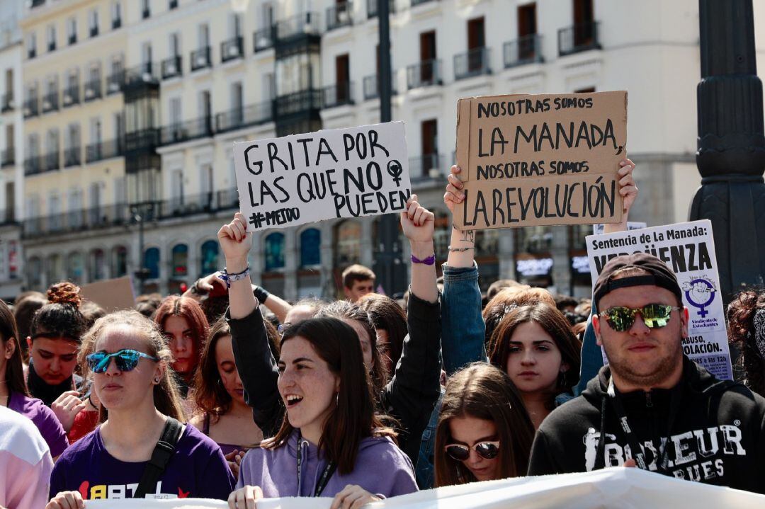 Manifestación en Madrid para protestar por la sentencia de La Manada