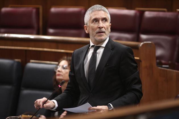 El ministro del Interior, Fernando Grande Marlaska, durante su intervención