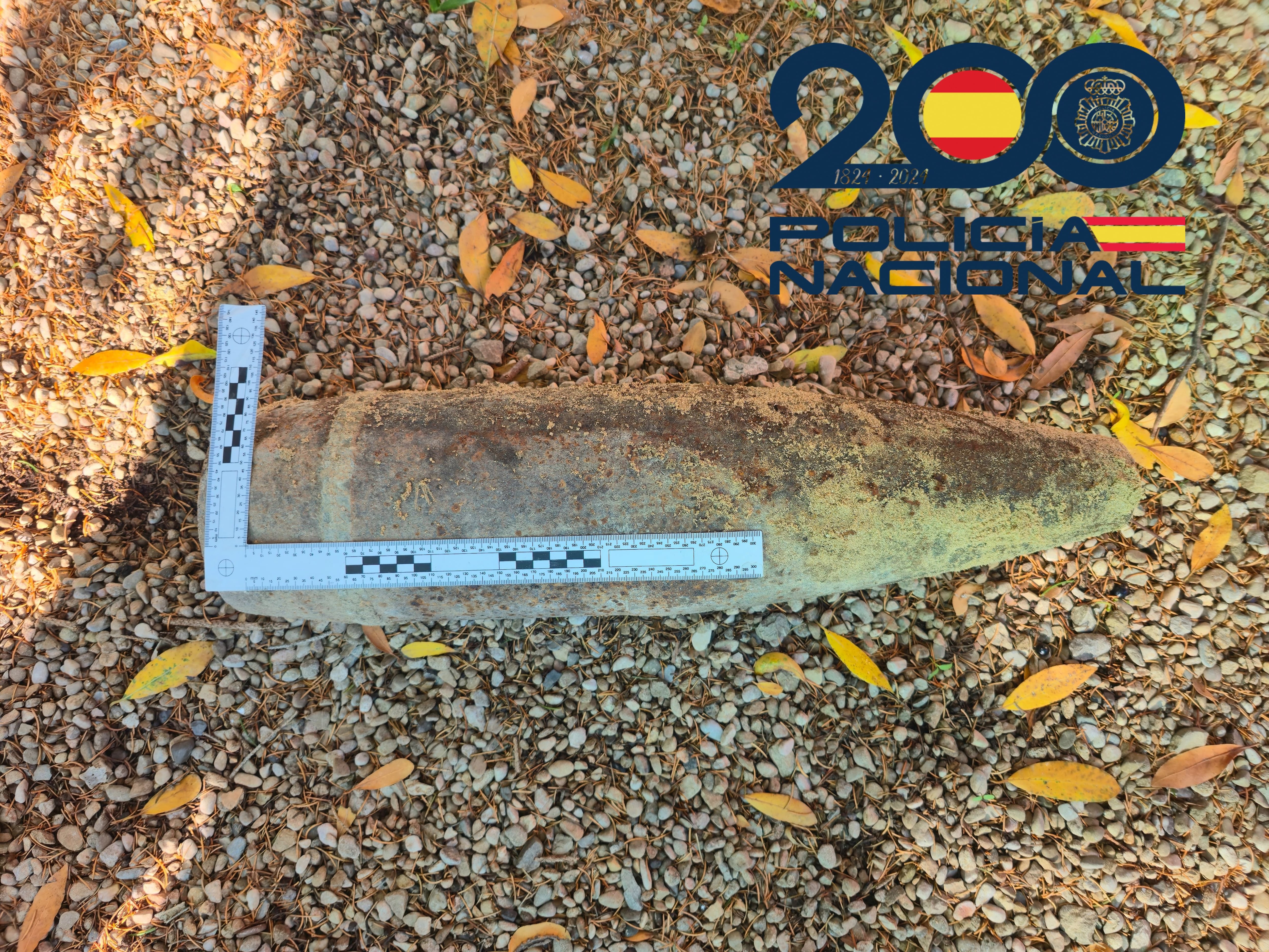 Proyectil encontrado en una finca particular en Huesca