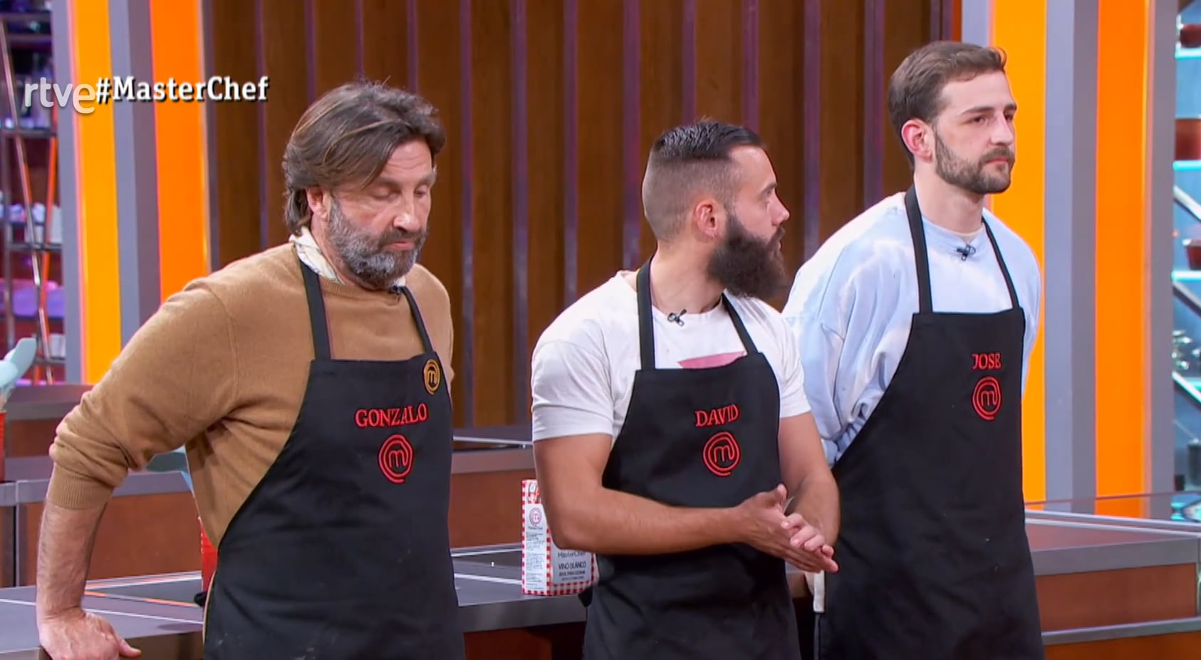 Gustavo, David y José en MasterChef.