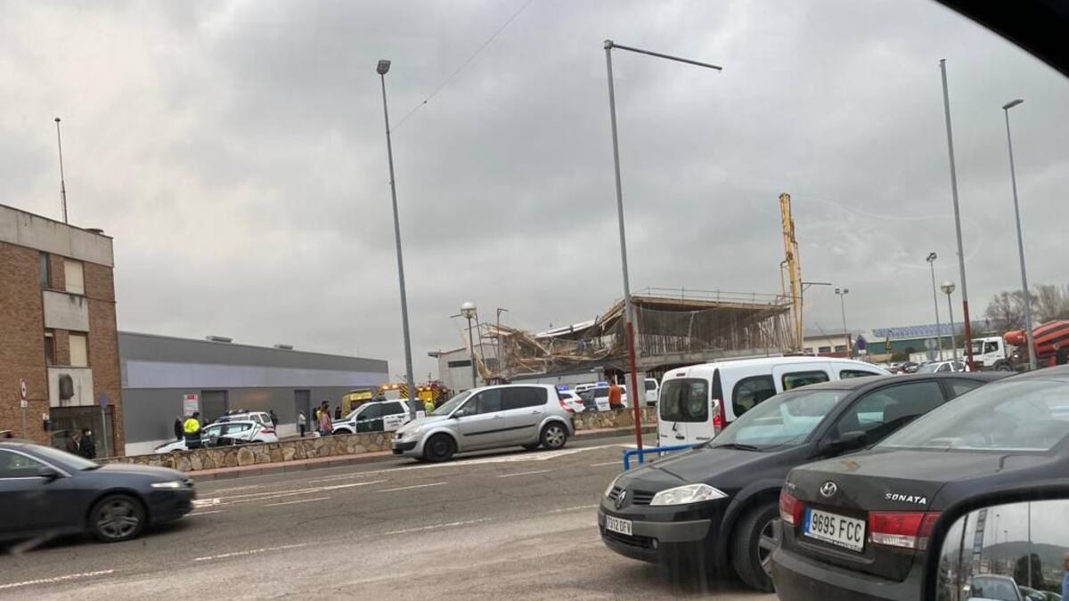 Siete heridos tras el derrumbe de la estructura de las nuevas bodegas de Colindres
