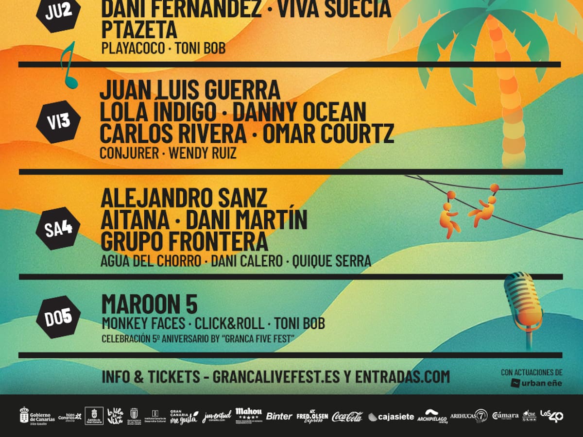 Maroon 5, Juan Luis Guerra, Ms. Lauryn Hill y Omar Courtz en el Granca Live Fest 2026