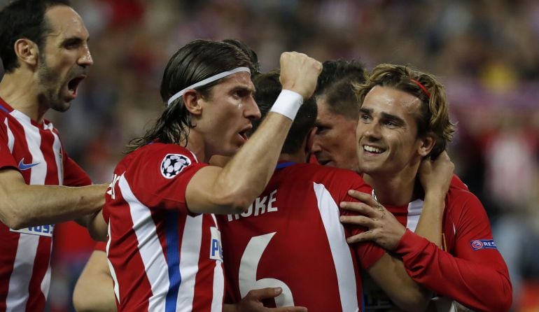 Griezmann celebra su gol de penalti