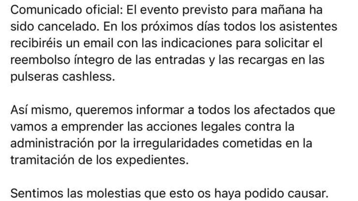 La promotora suspende el Reggaeton Beach Festival a pocas horas de su inicio