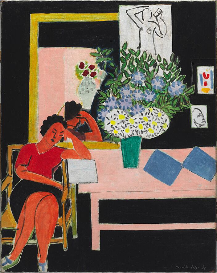 Henri Matisse. Lectora sobre fondo negro, 1939, Centre Pompidou, MNAM-CCI/Philippe Migeat/Dist. RMN-GP. © Succession H. Matisse/ VEGAP/ 2022