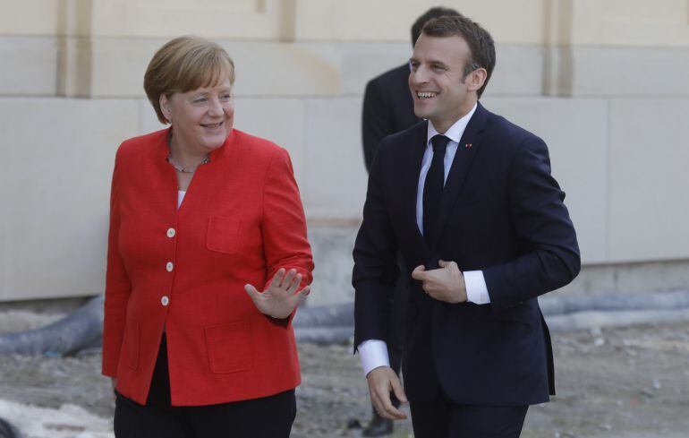 Emmanuel Macron y Angela Merkel, en Berlín. 