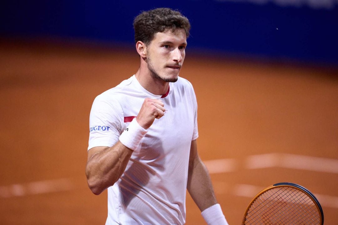 Pablo Carreño celebra la victoria contra Schwartzman.