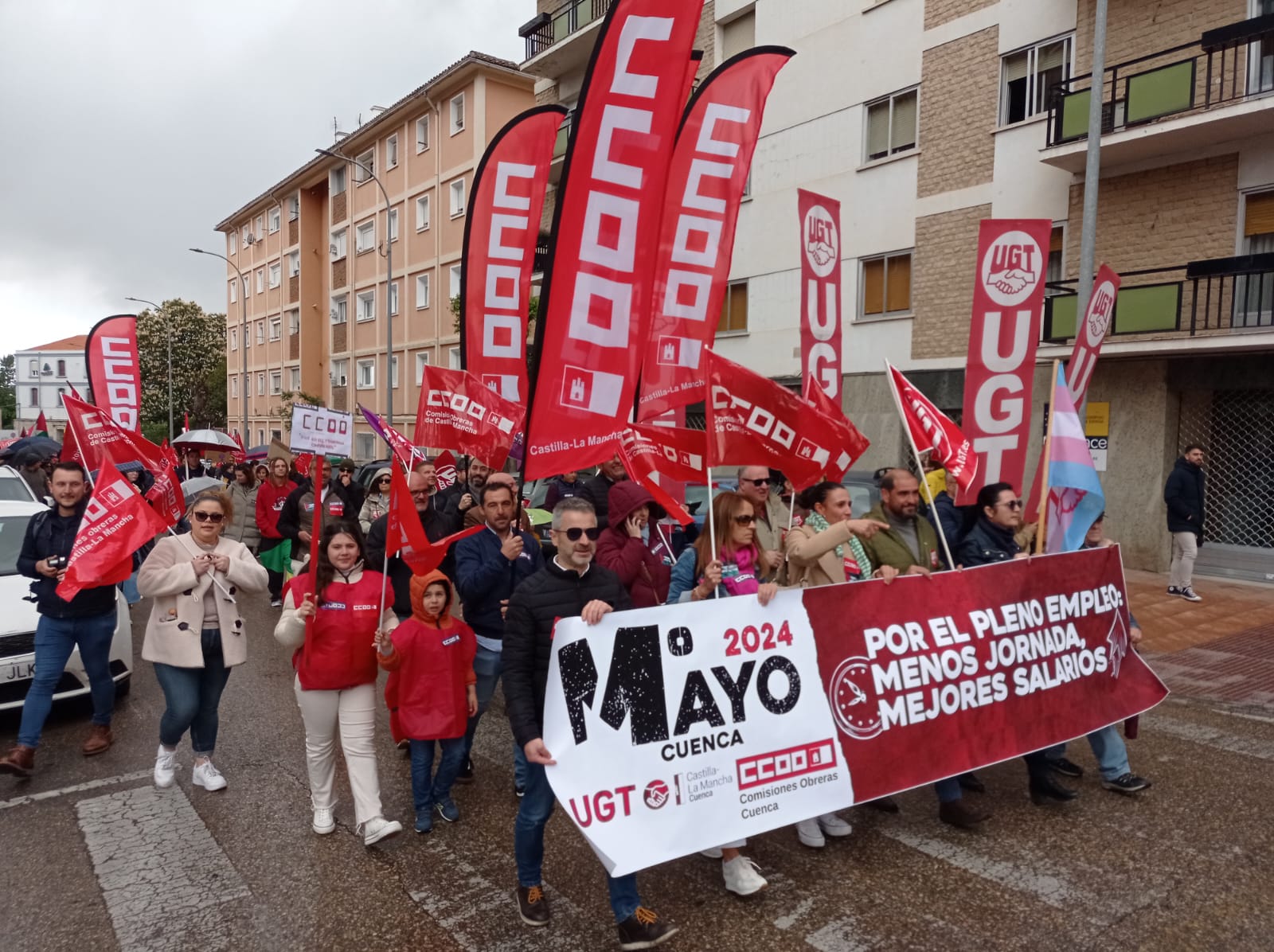 Manifestación del Primero de Mayo en las calles de Cuenca