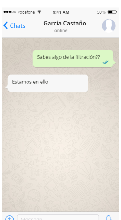 Recreación de las cadenas de WhatsApp del exsecretario de Estado de Seguridad del Ministerio del Interior durante el último gobierno del Partido Popular, Francisco Martínez