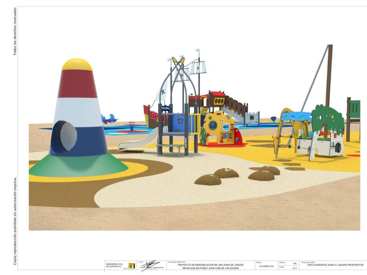 El Ayuntamiento de Ibiza renueva el parque infantil del paseo Juan Carlos I