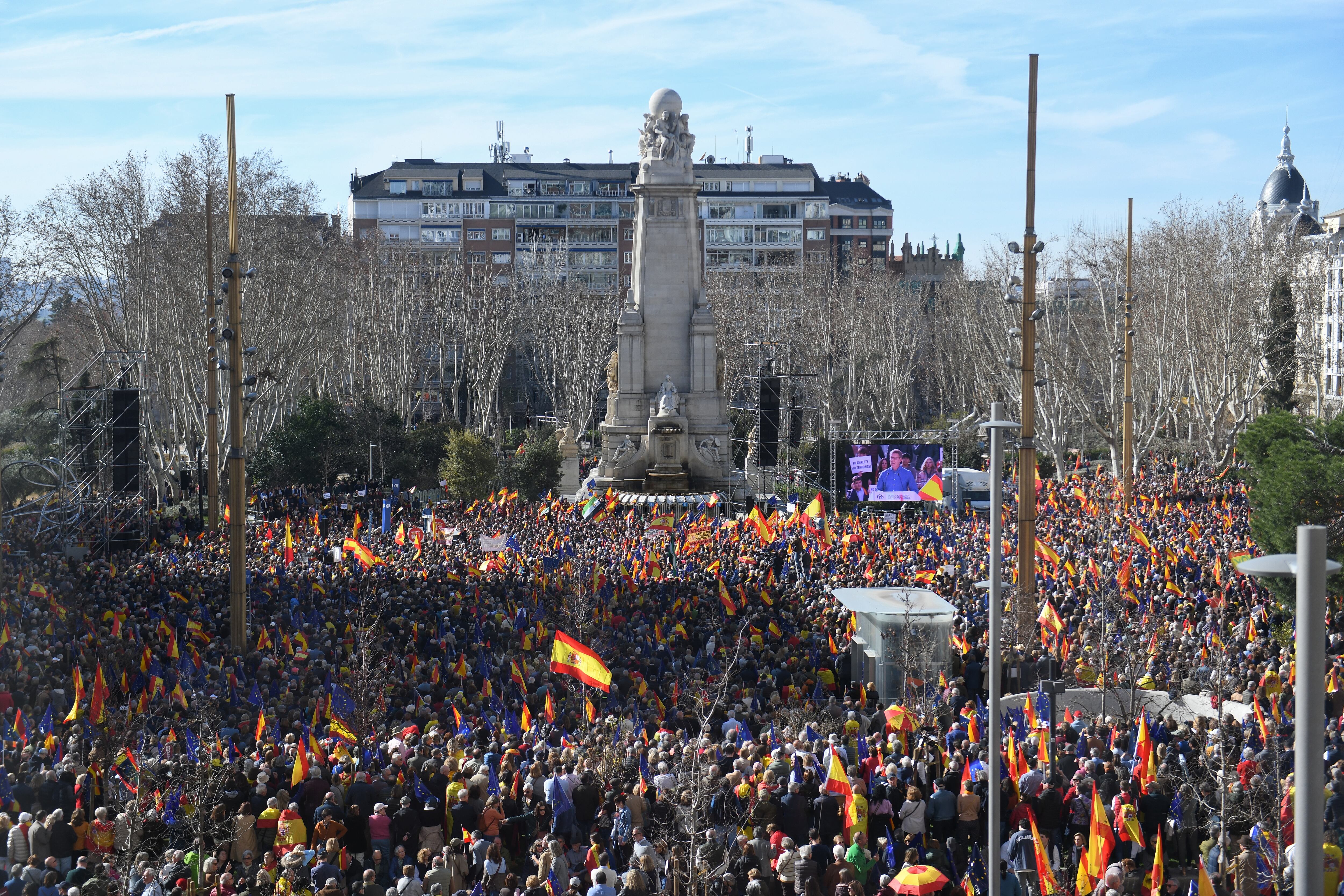 Protesta en Madrid contra la amnistía.