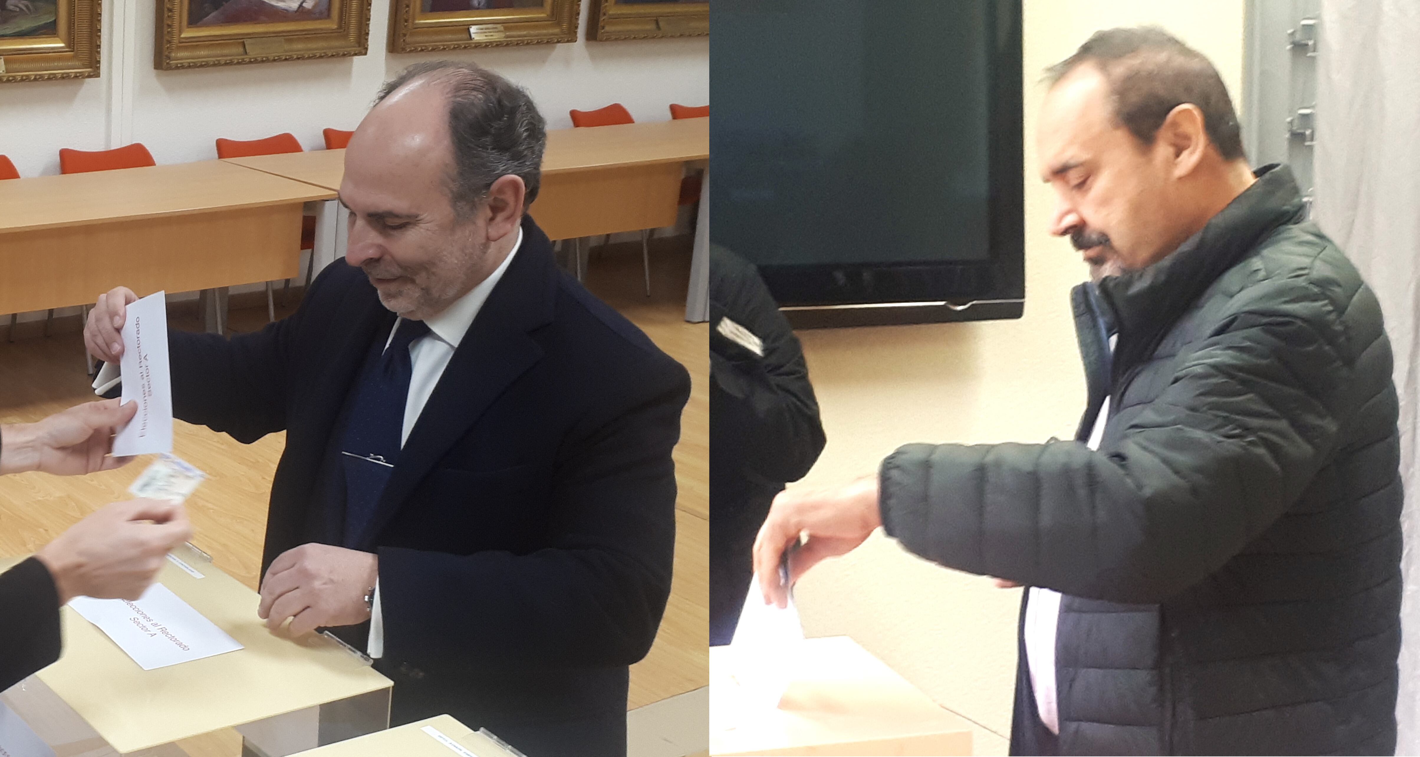 votación de Ignacio Villaverde y Juan Manuel Cueva Lovelle, candidatos al rectorado de la Universidad de Oviedo