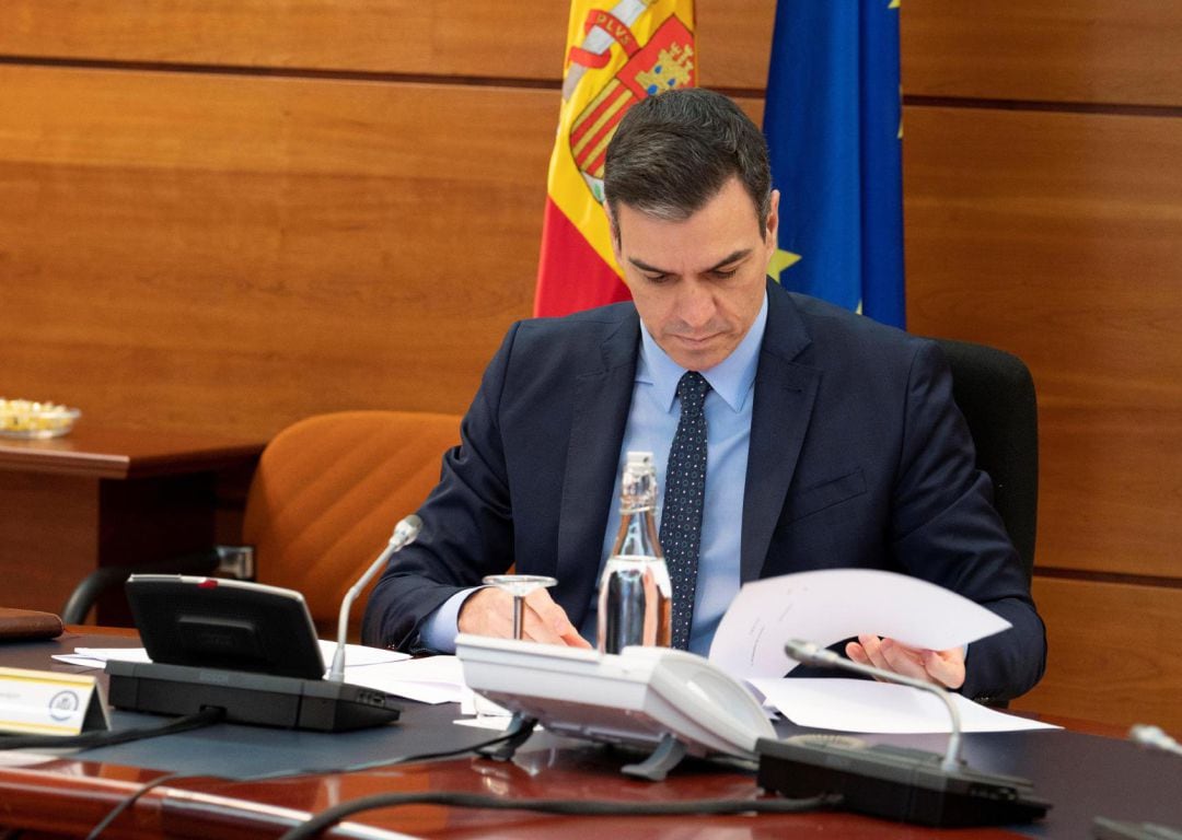 El presidente del Gobierno, Pedro Sánchez, durante la reunión del Consejo de Ministros celebrada este martes