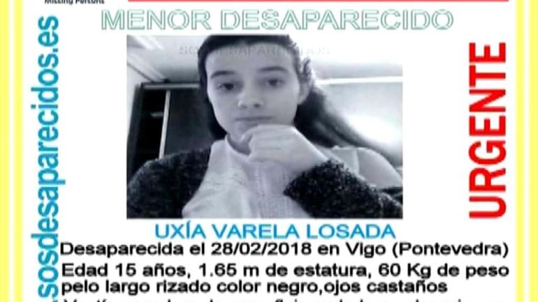 Uxía Varela falta de casa desde el miércoles 28 de febrero