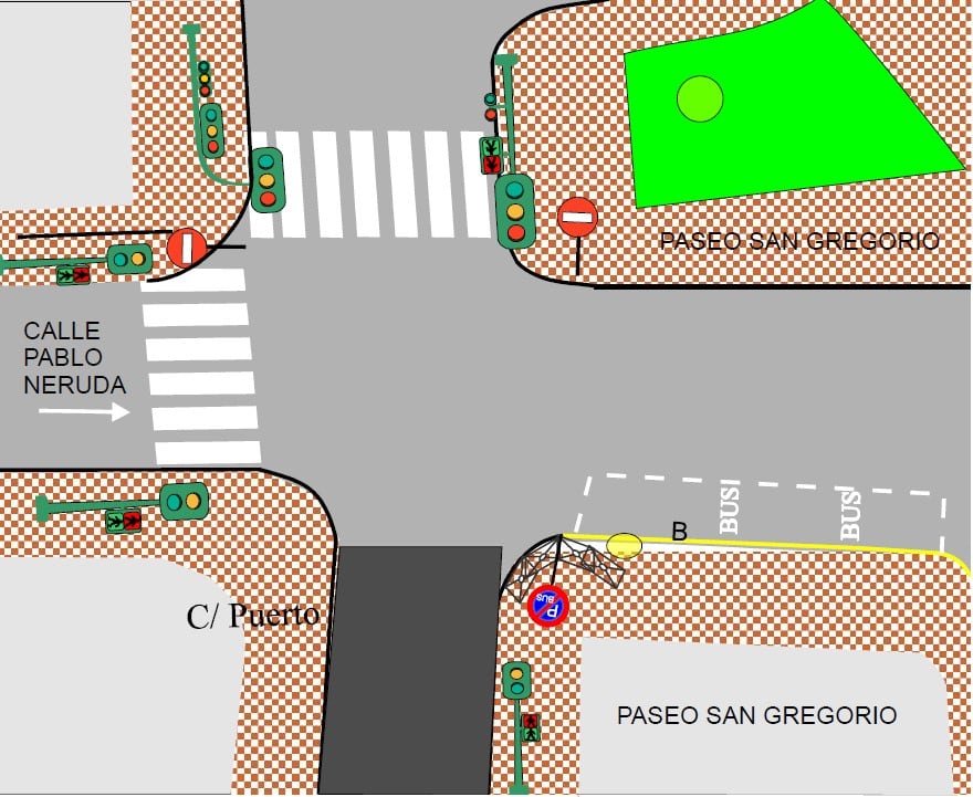 Mapa circulación en Paseo Puertollano