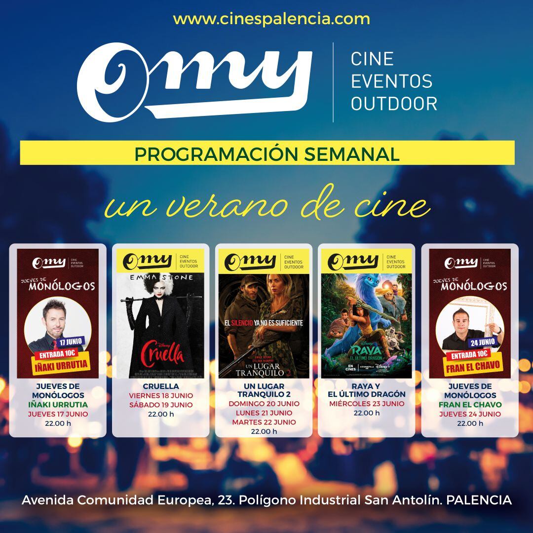 El cine de verano arranca en OMY este viernes 18 de junio
