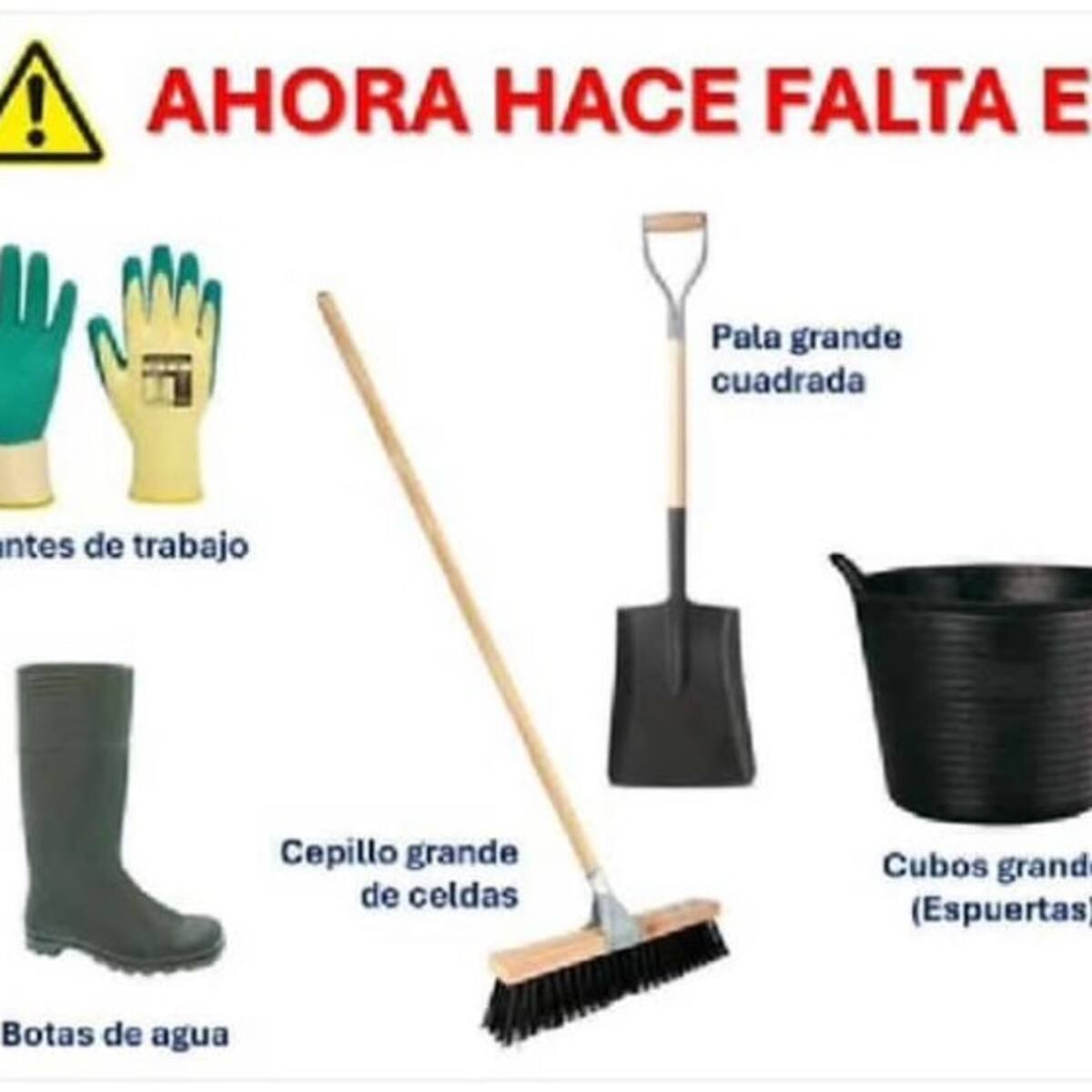 Los bomberos de Málaga solicitan cubos, palas, cepillos o botas de agua para enviar a Valencia