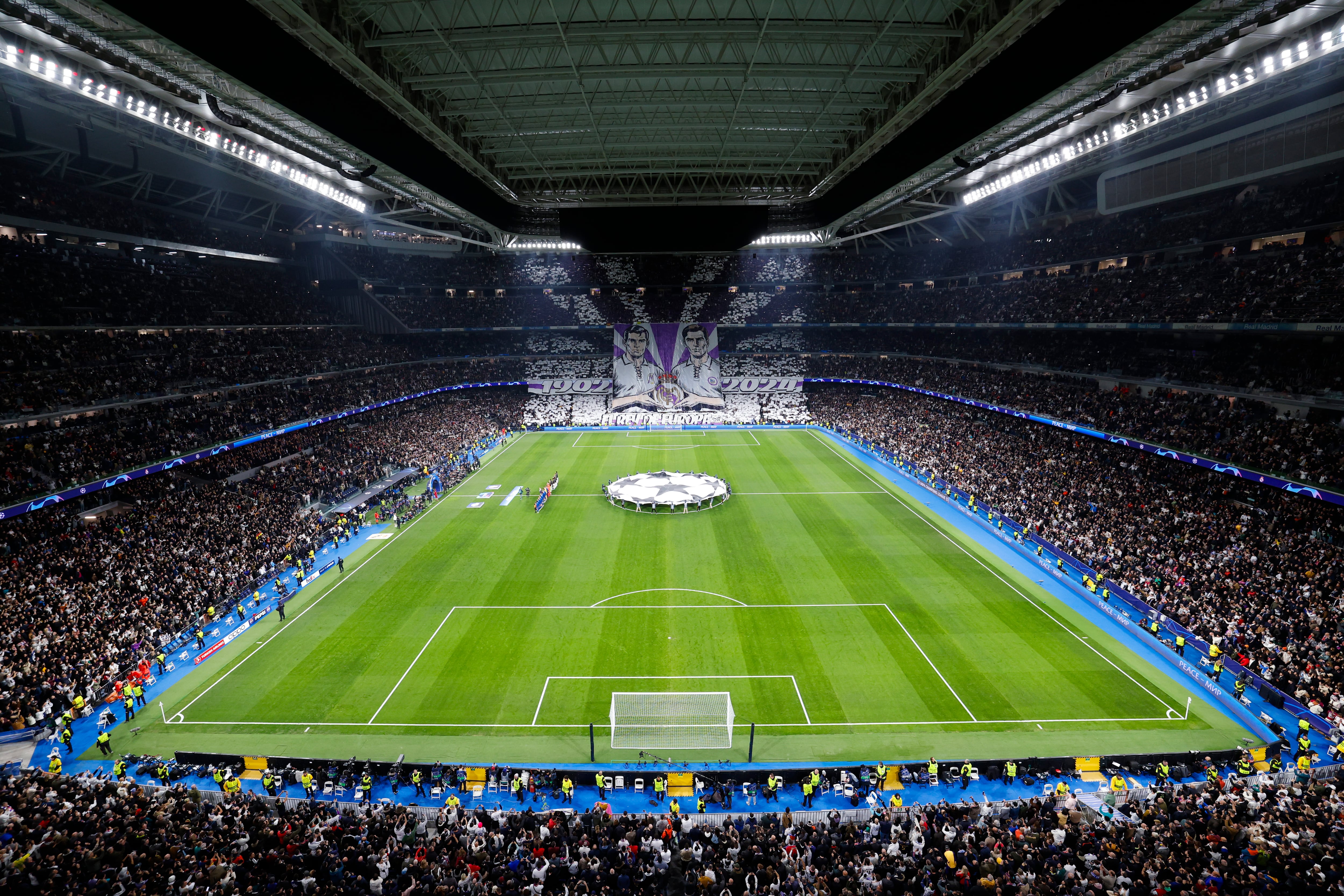 El Santiago Bernabéu, en el Real Madrid - RB Leipzig de Champions League. (Photo by Antonio Villalba/Real Madrid via Getty Images)