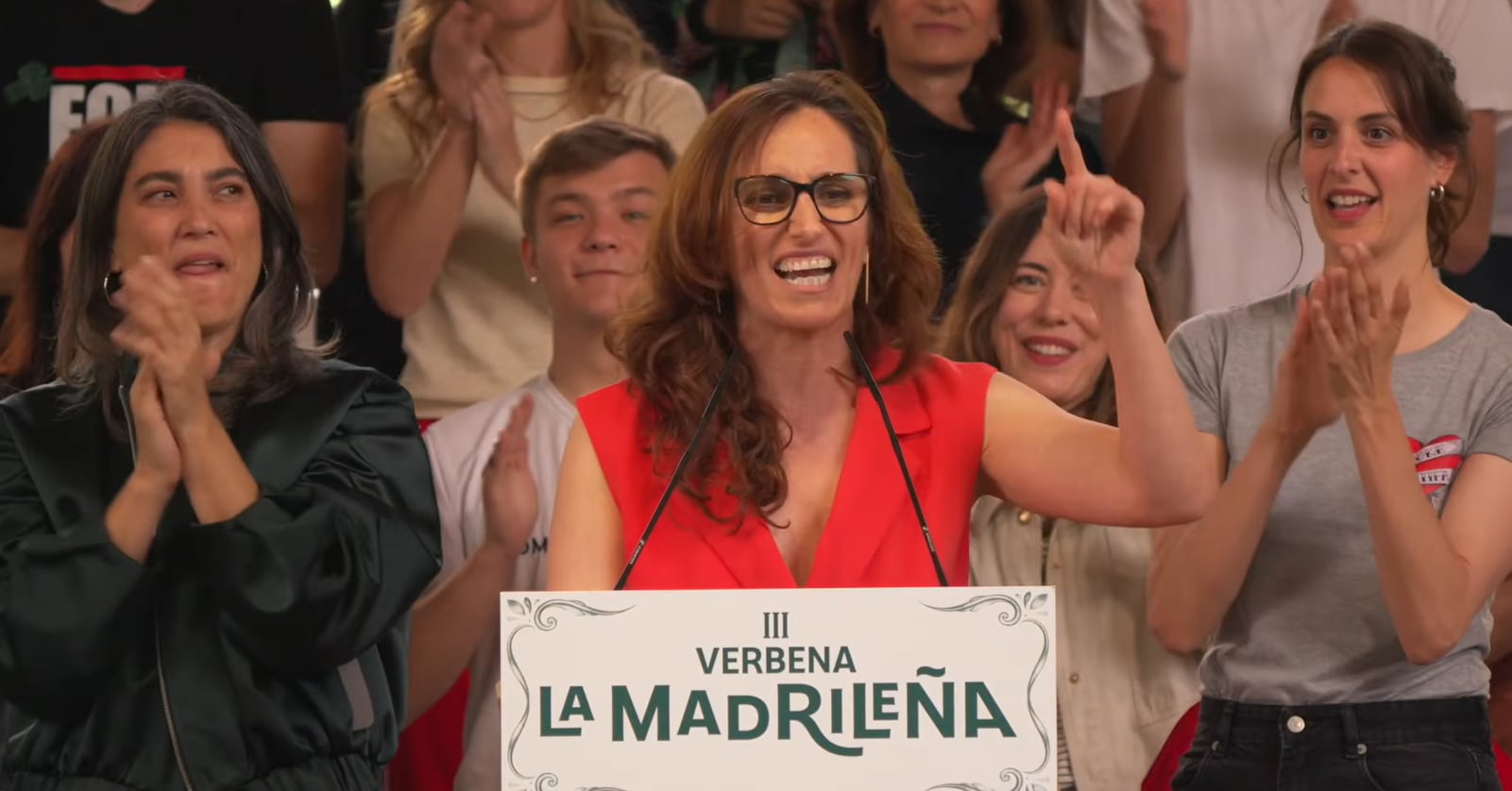 Mónica García anuncia que se presentará a las primarias en la Comunidad de Madrid para que "se vaya Ayuso y sus políticas dañinas". Captura del vídeo del evento de Más Madrid