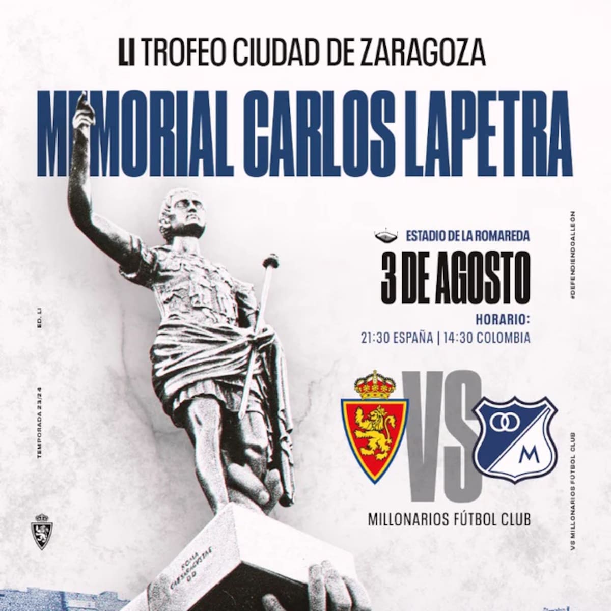 El Real Zaragoza se presenta en sociedad frente al Millonarios