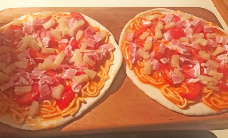 Las pizzas con espaguetis de Bill English.