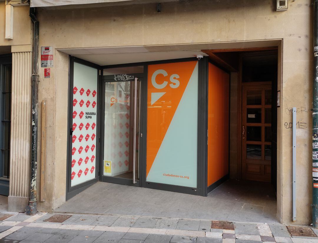 Imagen de la sede de Ciudadanos en Pamplona.