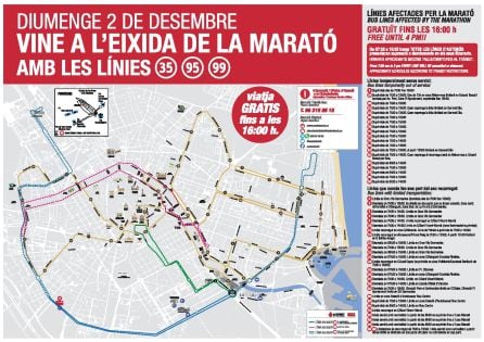 Líneas de la EMT afectadas por el Maratón