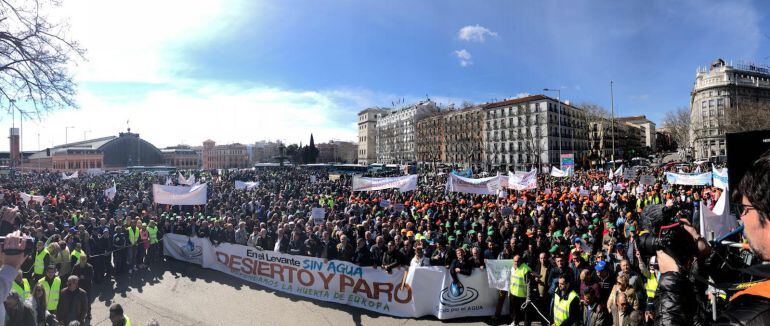 Manifestación en Madrid de los regantes