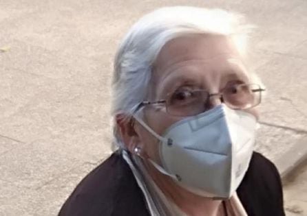 María Dolores en una de las pocas salidas al parque de los últimos meses