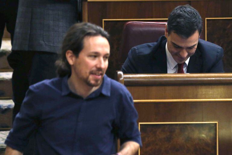 Pedro Sánchez y Pablo Iglesias. 