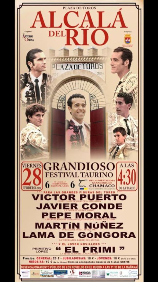 Cartel del festival taurino que se celebra este viernes en Alcalá del Río