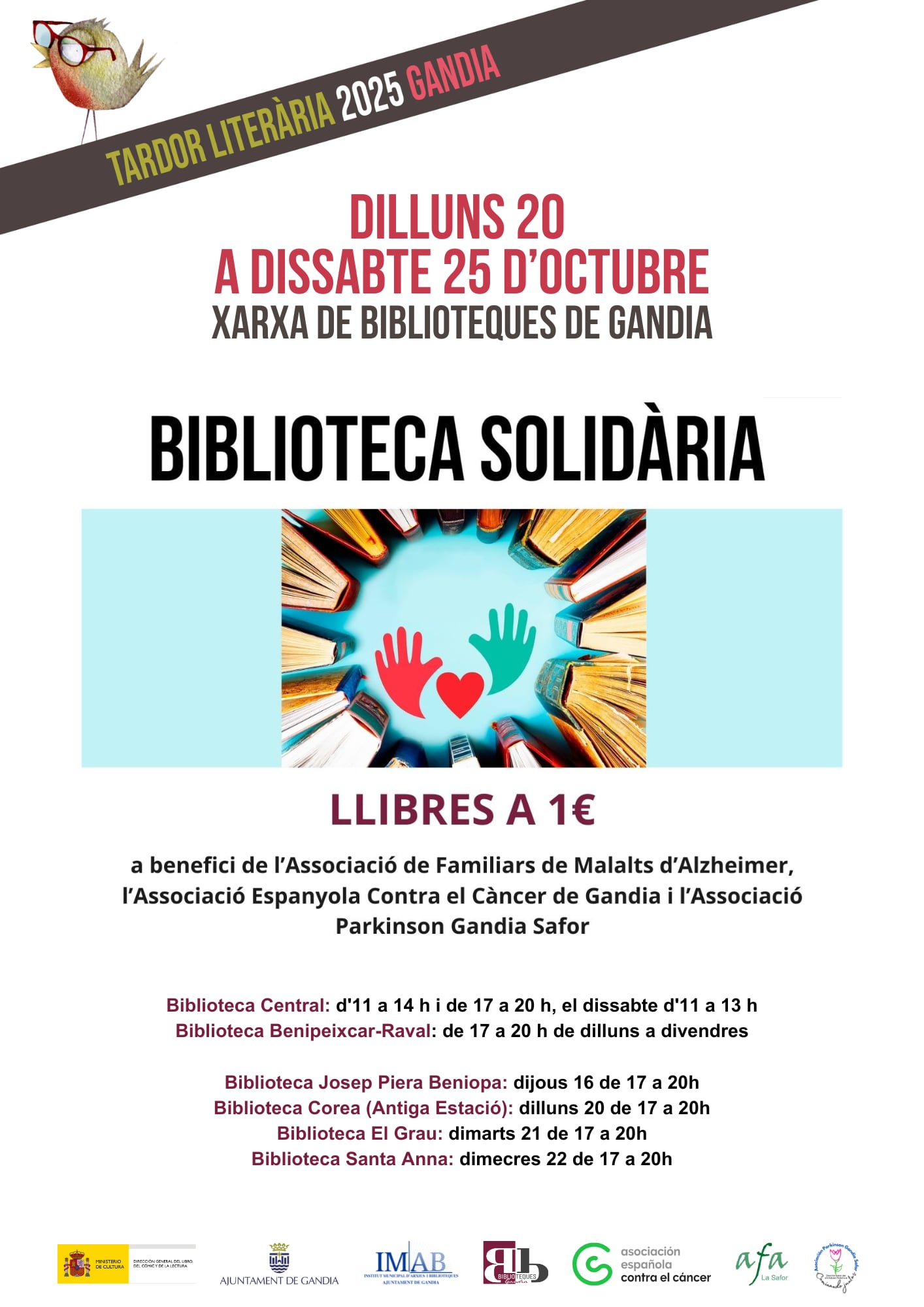 Cartel Biblioteca Solidaria Gandia