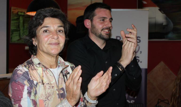 Amparo Botejara y Pablo Rodríguez, en el acto de campaña