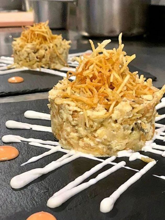 El famoso revuelto de bacalao del restaurante La Piedra