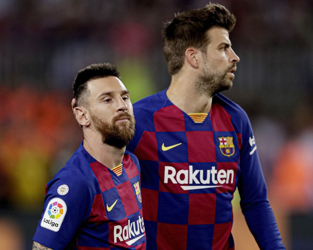 Messi y Piqué, en un partido frente al Villarreal