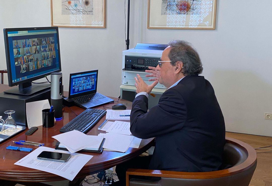 Quim Torra, durante la reunión de los presidentes autonómicos con Sánchez