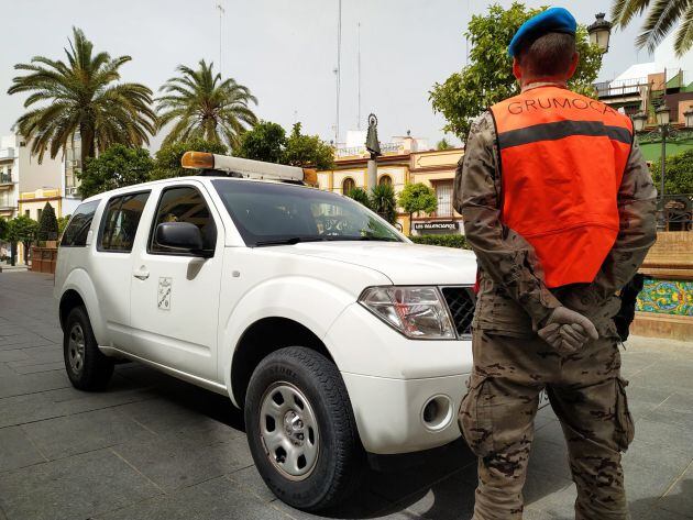 Miembros del Ejército del Aire en Alcalá de Guadaíra