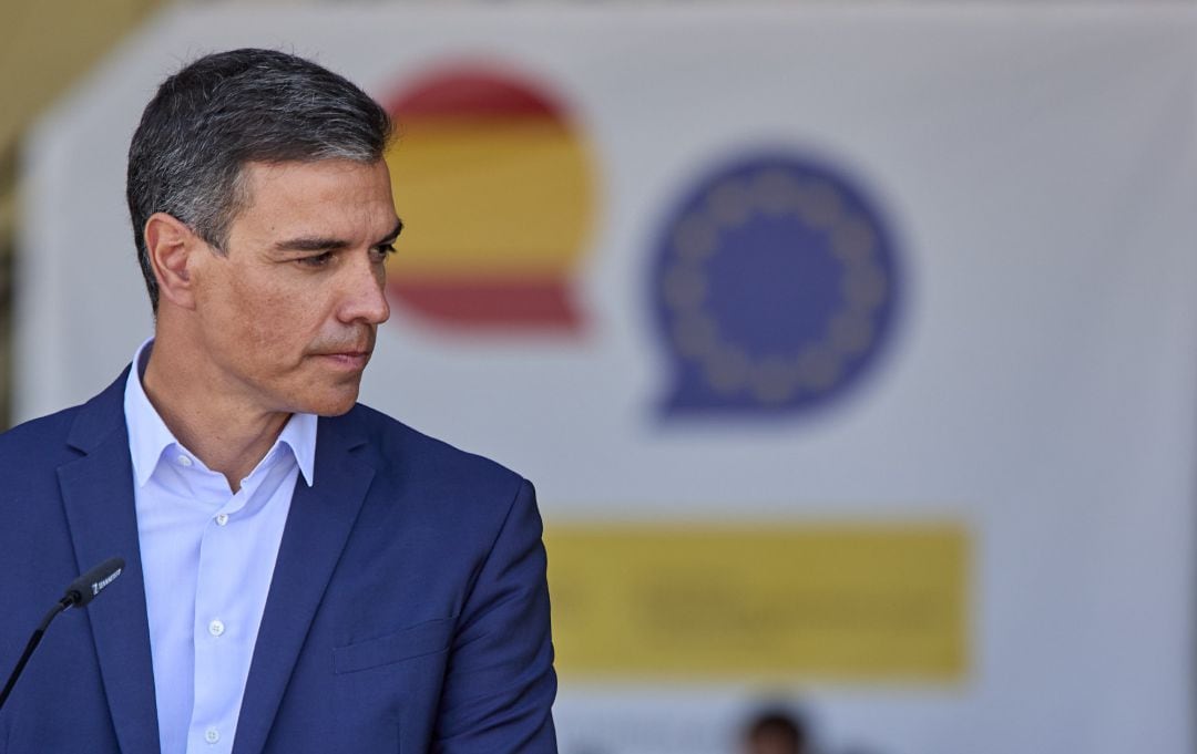 El presidente del Gobierno, Pedro Sánchez, durante una rueda de prensa