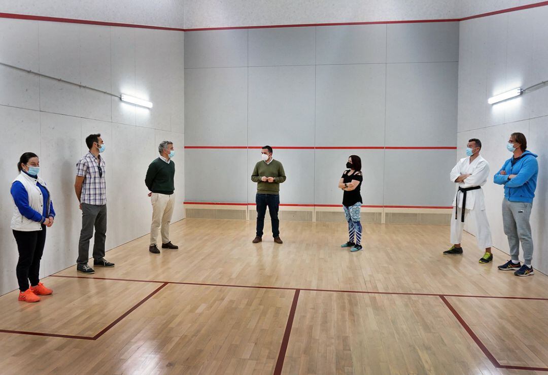 Jesús Alba durante su visita al Palacio de Deportes