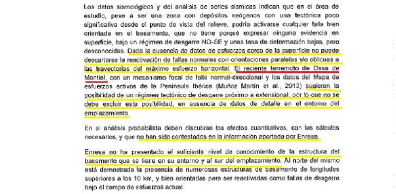 Conclusiones sobre sismología de uno de los informes