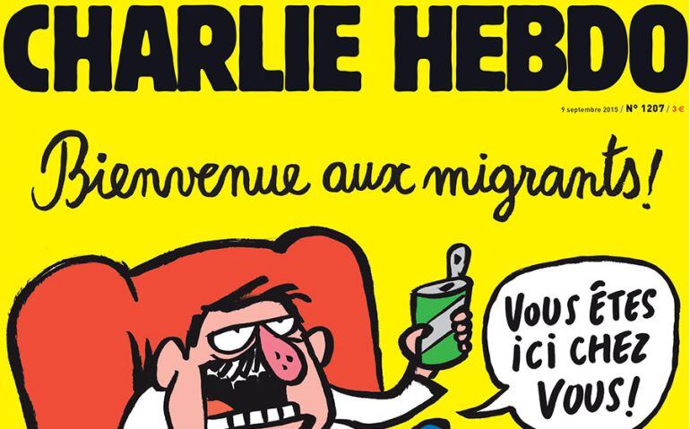 Portada del último número de Charlie Hebdo, dedicado a la crisis de los refugiados