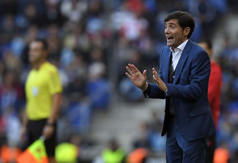 Marcelino durante el partido contra el Espanyol. 