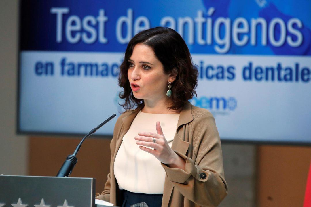 La presidenta de la Comunicada de Madrid, Isabel Díaz Ayuso, este martes.