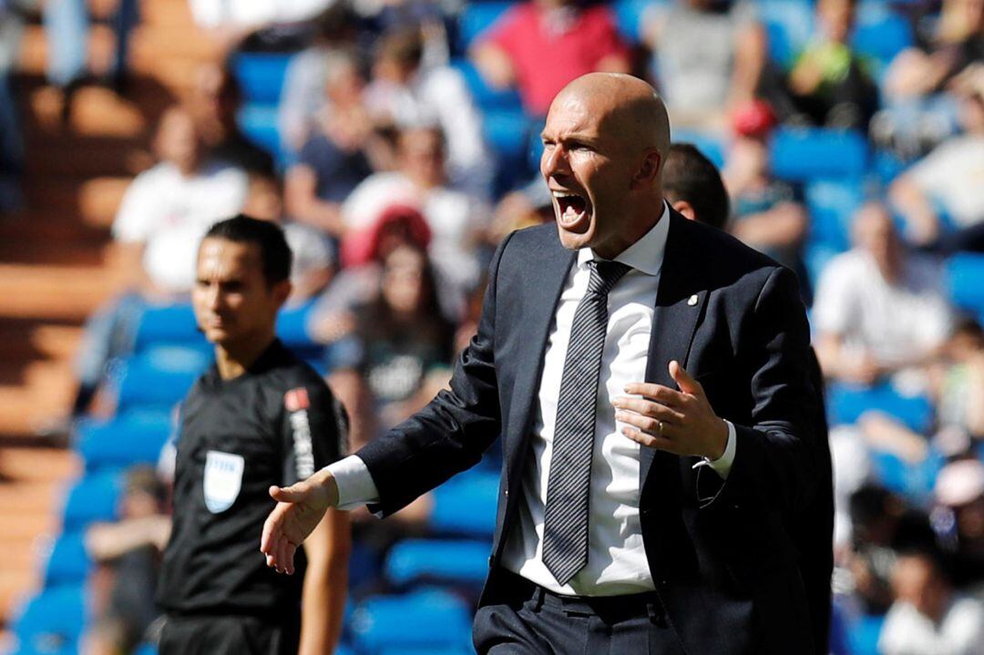 Zinedine Zidane, en el partido entre el Real Madrid y el Villarreal.